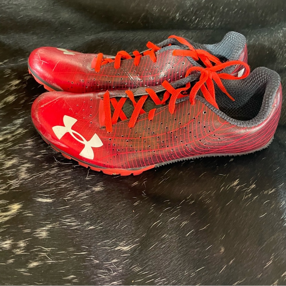 Under Armour‎ Racing Track & Field Spikes Size 10.5 Men’s Red Black Running